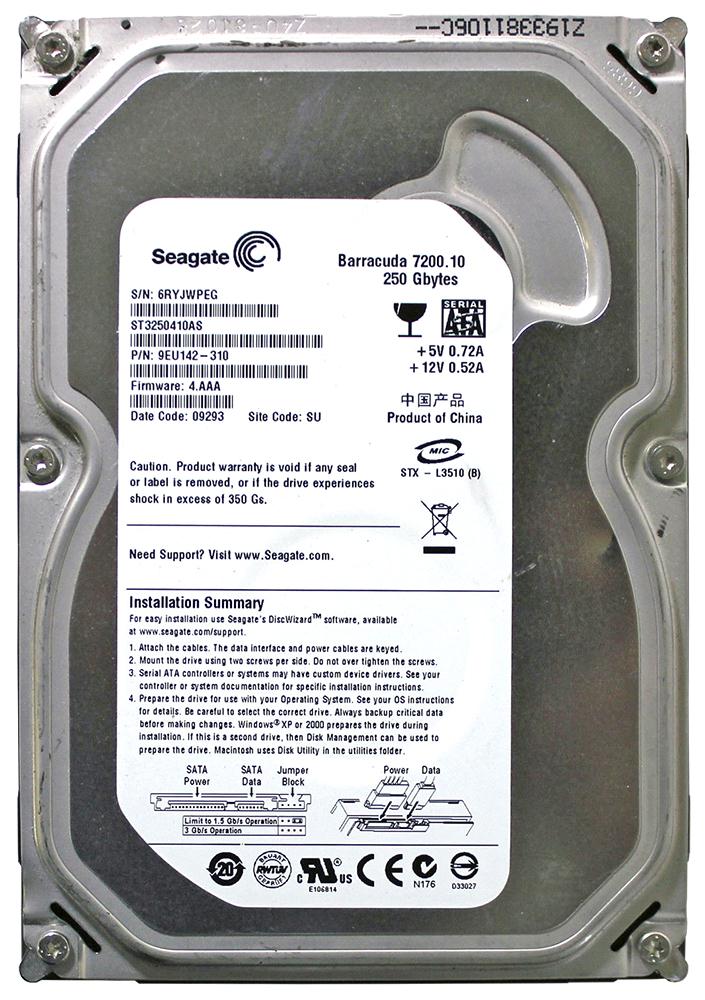 ST3250410AS | Seagate Barracuda 250GB 7200RPM SATA 3Gb/s 16MB Cache 3.5-inch Hard Drive (RoHS)