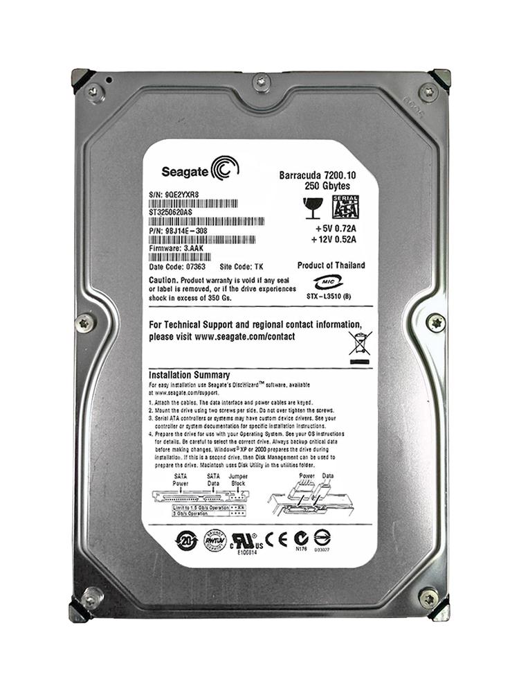ST3250620AS | Seagate 250GB 7200RPM SATA Gbps 3.5 16MB Cache Barracuda Hard Drive ST3250620AS | Seagate 250GB 7200RPM SATA Gbps 3.5 16MB Cache Barracuda Hard Drive