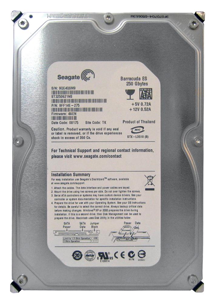 ST3250621NS | Seagate 250GB 7200RPM SATA Gbps 3.5 16MB Cache Hard Drive