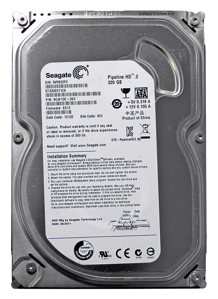 ST3320311CS | Seagate 320GB 5900RPM SATA 3 Gbps 3.5 8MB Cache Pipeline HD Hard Drive ST3320311CS | Seagate 320GB 5900RPM SATA 3 Gbps 3.5 8MB Cache Pipeline HD Hard Drive