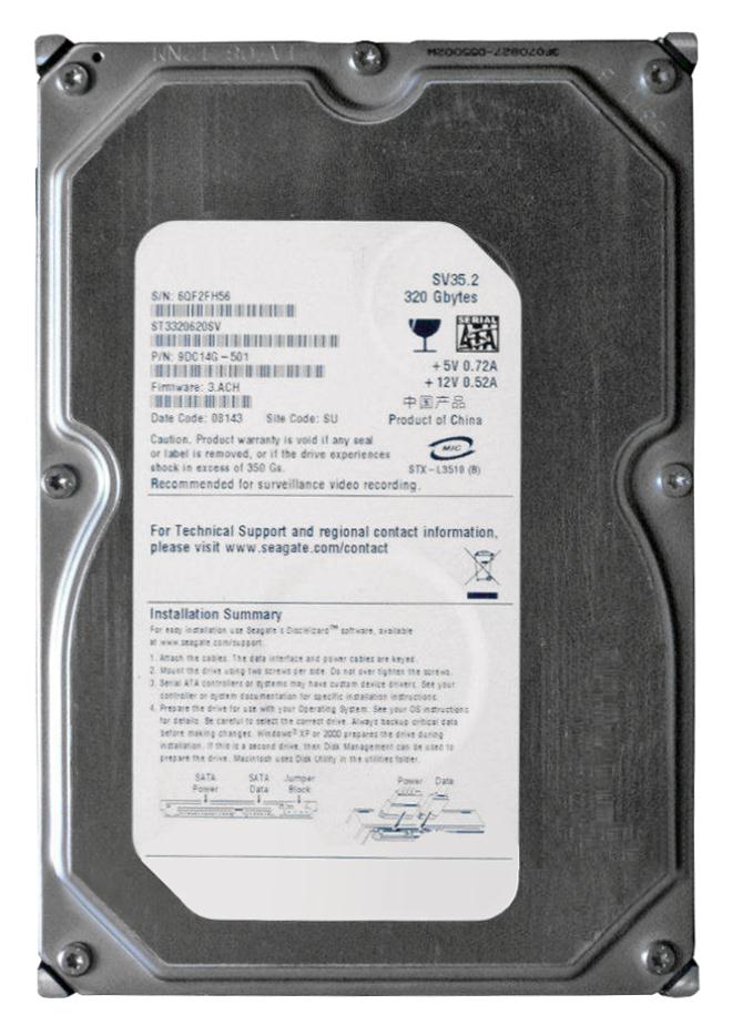 ST3320620SV | Seagate 320GB 7200RPM SATA 3 Gbps 3.5 16MB Cache Hard Drive ST3320620SV | Seagate 320GB 7200RPM SATA 3 Gbps 3.5 16MB Cache Hard Drive