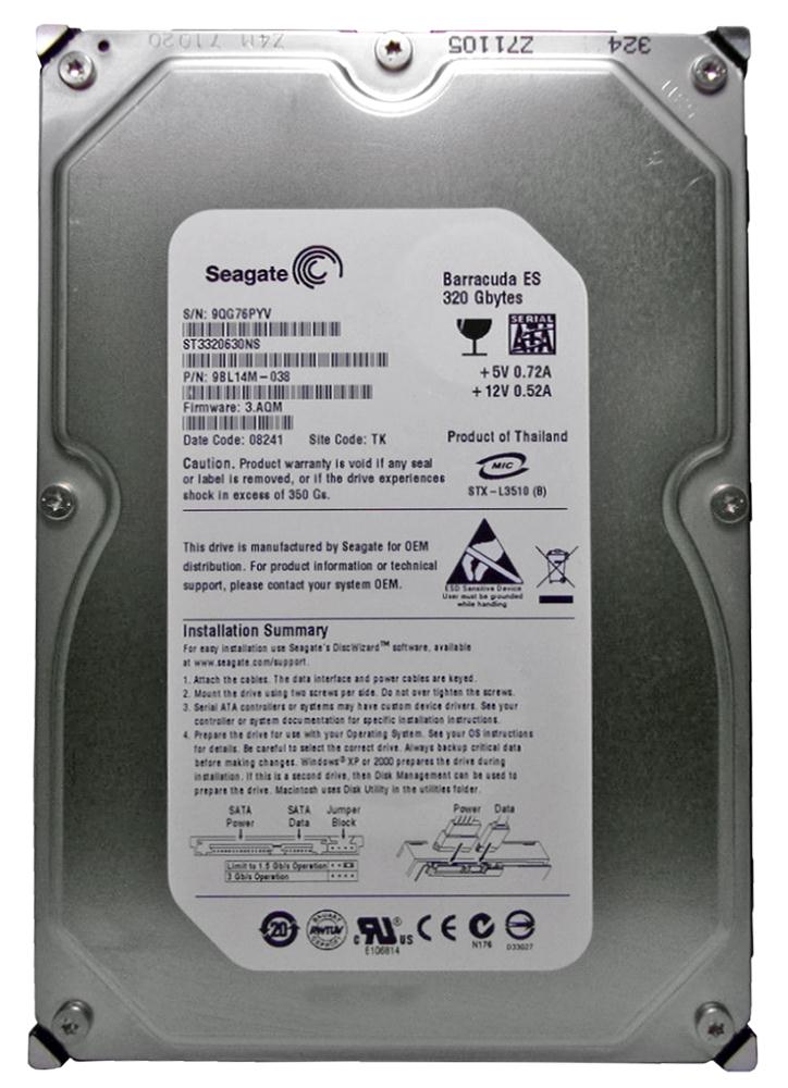 ST3320630NS | Seagate 320GB 7200RPM SATA Gbps 3.5 16MB Cache Hard Drive