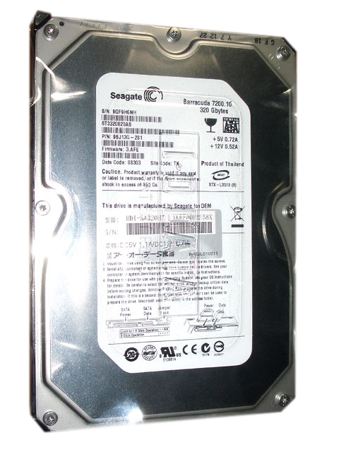 ST3320820AS | Seagate Barracuda 320GB 7200RPM SATA 3Gb/s 8MB Cache 3.5-inch Hard Drive