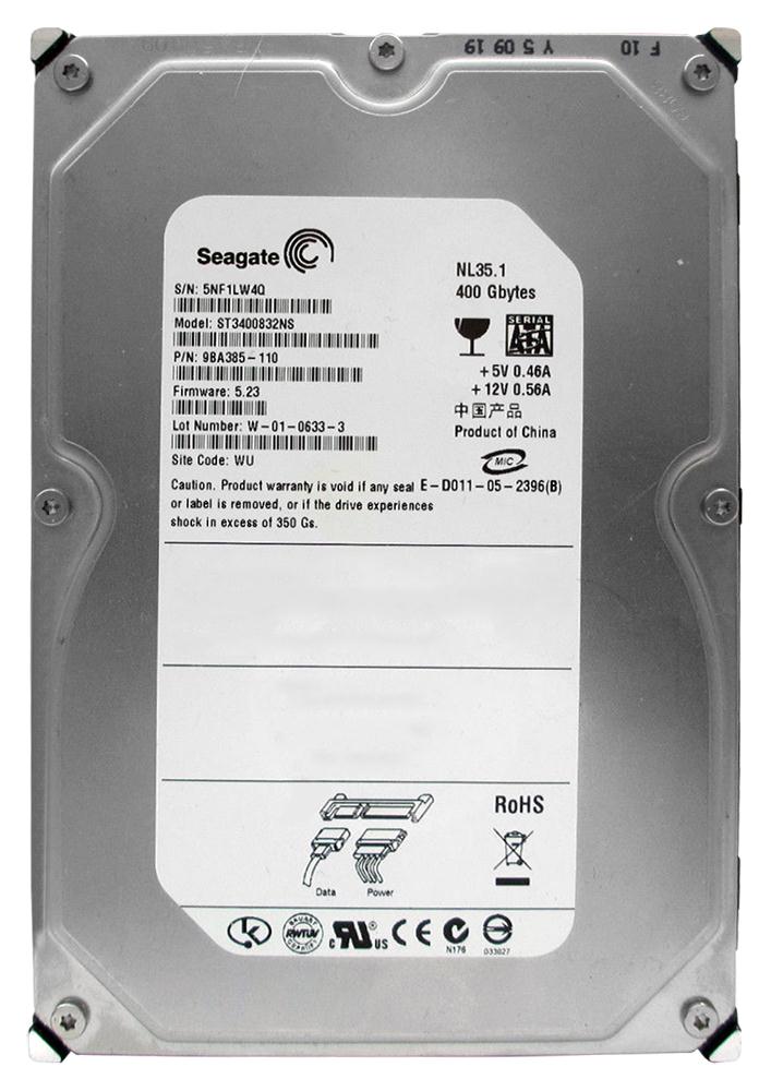 ST3400832NS | Seagate 400GB 7200RPM SATA 1.5 Gbps 3.5 8MB Cache NL35 Hard Drive ST3400832NS | Seagate 400GB 7200RPM SATA 1.5 Gbps 3.5 8MB Cache NL35 Hard Drive