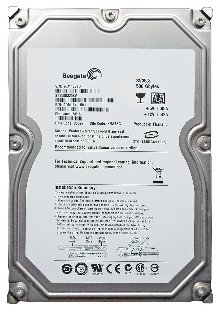 ST3500320SV | Seagate 500GB 7200RPM SATA 3 Gbps 3.5 32MB Cache Hard Drive ST3500320SV | Seagate 500GB 7200RPM SATA 3 Gbps 3.5 32MB Cache Hard Drive