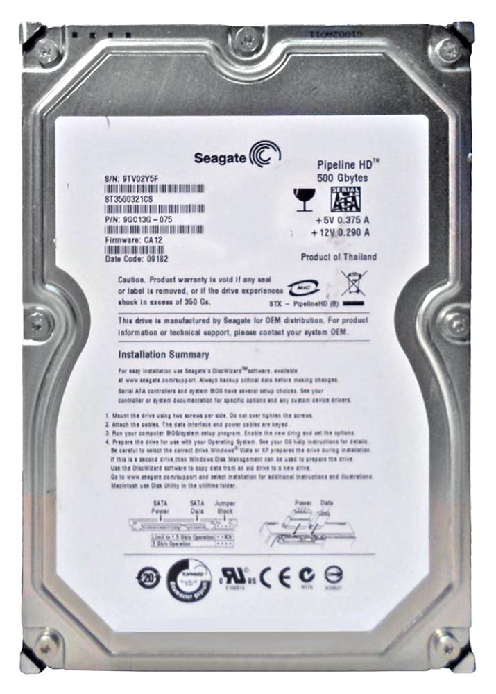 ST3500321CS | Seagate 500GB 5900RPM SATA 3 Gbps 3.5 8MB Cache Pipeline Hard Drive ST3500321CS | Seagate 500GB 5900RPM SATA 3 Gbps 3.5 8MB Cache Pipeline Hard Drive