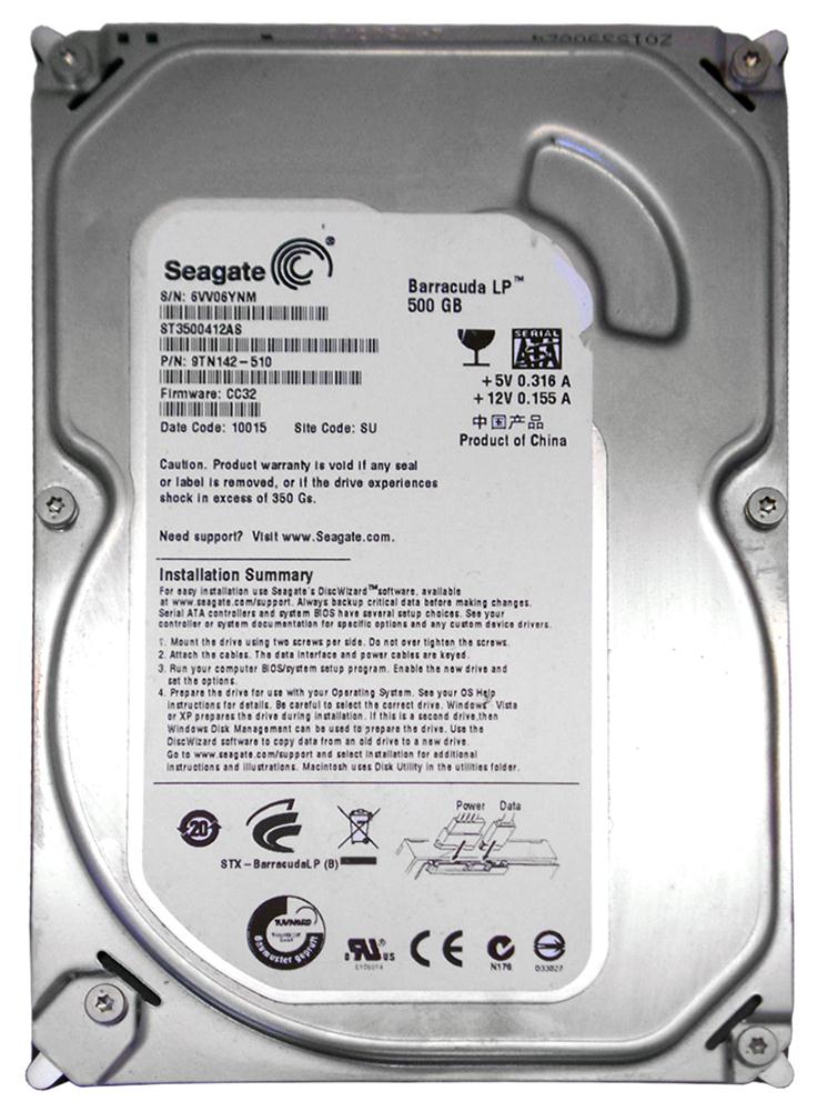 ST3500412AS | Seagate 500GB 5900RPM SATA 3 Gbps 3.5 16MB Cache Hard Drive