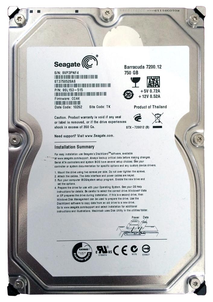 ST3750528AS | Seagate 750GB 7200RPM SATA Gbps 3.5 32MB Cache Barracuda Hard Drive