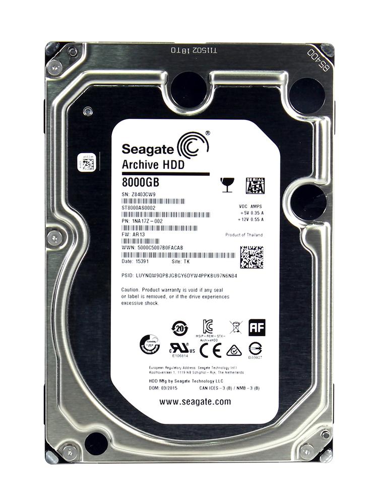 ST8000AS0002 | Seagate 8TB 5900RPM SATA Gbps 3.5 128MB Cache Archive Hard Drive