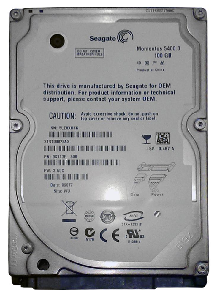 ST9100828AS | Seagate Momentus 100GB 5400RPM SATA 1.5Gb/s 8MB Cache 2.5-inch Internal Notebook Hard Drive