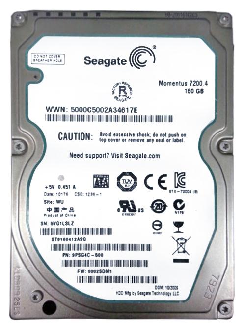 ST9160412ASG | Seagate 160GB 7200RPM SATA Gbps 2.5 16MB Cache Momentus Hard Drive ST9160412ASG | Seagate 160GB 7200RPM SATA Gbps 2.5 16MB Cache Momentus Hard Drive