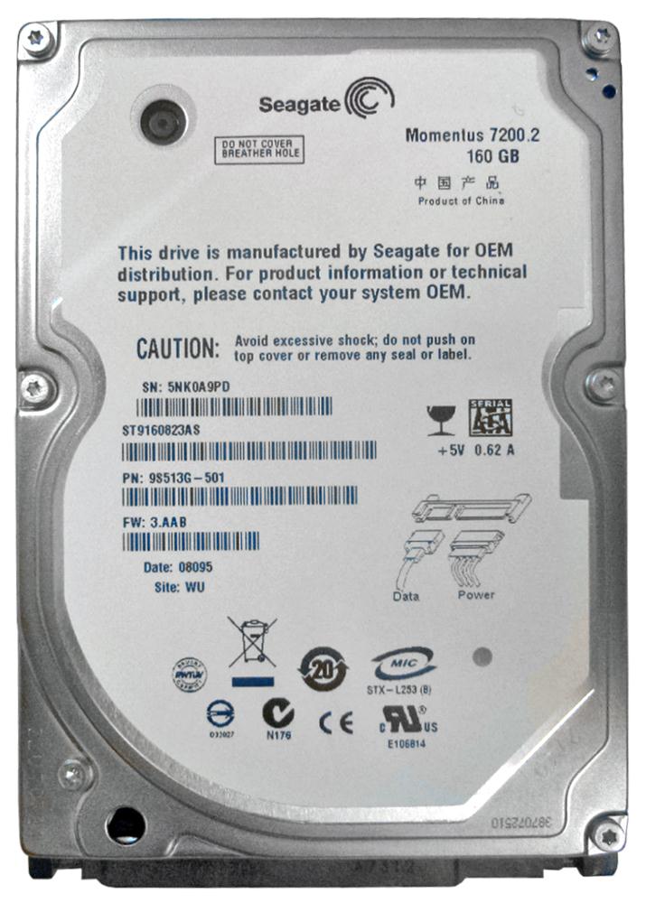 ST9160823AS | Seagate 160GB 7200RPM SATA Gbps 2.5 8MB Cache Momentus Hard Drive