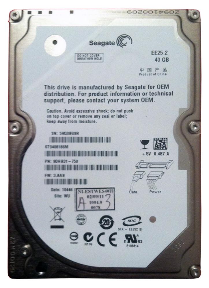 ST940818SM | Seagate 40GB 5400RPM SATA Gbps 2.5 8MB Cache Hard Drive ST940818SM | Seagate 40GB 5400RPM SATA Gbps 2.5 8MB Cache Hard Drive