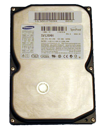SV1204H | Samsung Spinpoint V60 120GB 5400RPM 2MB Cache ATA/IDE-100 3.5-inch Hard Drive
