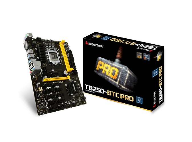 TB250-BTC PRO | Biostar Motherboard CPU i3 i5 i7 LGA1151 Intel DDR4 DVI 11xPCI Express