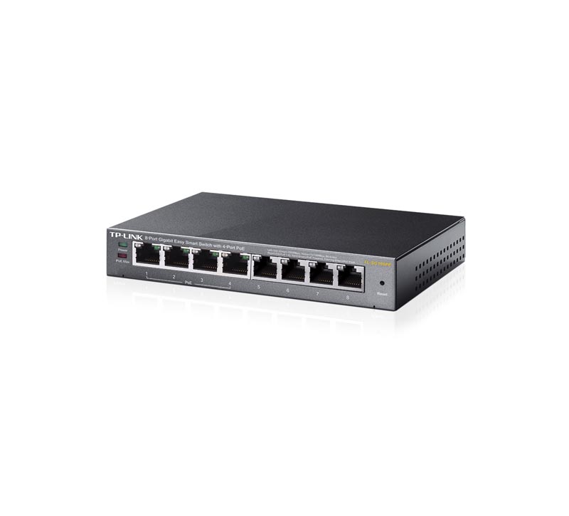 TL-SG108PE | TP-Link 8-Port Gigabit PoE Web Managed Easy Smart Switch
