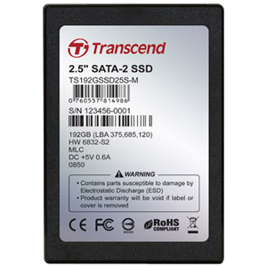 TS192GSSD25S-M | Transcend 192 GB Internal Solid State Drive - 2.5 - SATA/300 - Hot Swappable