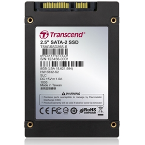 TS8GSSD25-SBK | Transcend TS8GSSD25-S 8 GB Internal Solid State Drive - Bulk Pack - 2.5 - IDE Ultra ATA/100 (ATA-6)