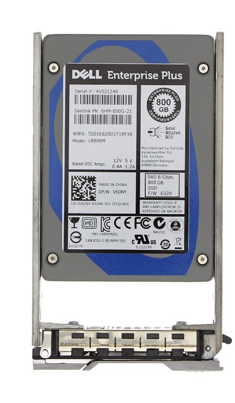 V6JNY | Dell 800GB SAS 6Gb/s 2.5-inch (SFF) Enterprise Plus Solid State Drive