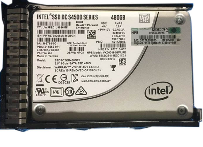 VK000480GWJPE | HPE 480GB SATA 6Gb/s Read-intensive 2.5-inch (SFF) Hot-pluggable SC Digitally Signed Firmware Solid State Drive