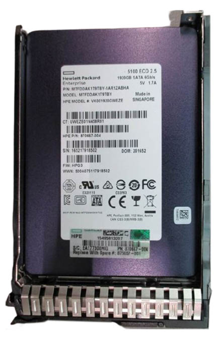 VK001920GWEZE | HPE 1.92TB SATA 6Gb/s Read-intensive 2.5-inch (SFF) Hot-pluggable SC Digitally Signed Firmware Solid State Drive