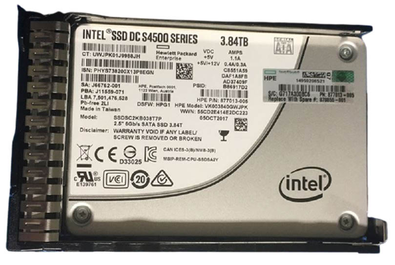 VK003840GWJPK | HPE 3.84TB SATA 6Gb/s Read-intensive 2.5-inch (SFF) Hot-pluggable SC Digitally Signed Firmware Solid State Drive