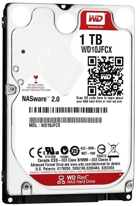 WD10JFCX | WD RED 1TB 5400RPM SATA 6Gb/s 16MB Cache 2.5-inch Internal NAS Hard Drive