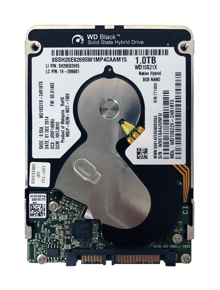 WD10S22X-75RW6T0 | Western Digital Black SSHD 1TB 5400RPM SATA 6Gbps 16MB Cache 16GB SSD 2.5-inch Internal Hybrid Hard Drive