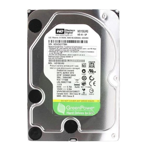 WD15EURS | Western Digital AV-GP 1.5 TB 3.5 Internal Hard Drive - SATA/300 - 64 MB Buffer