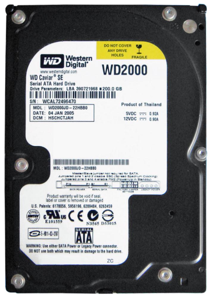 WD2000JD | WD Caviar 200GB 7200RPM SATA 8MB Cache 3.5-inch Hard Drive WD2000JD | WD Caviar 200GB 7200RPM SATA 8MB Cache 3.5-inch Hard Drive