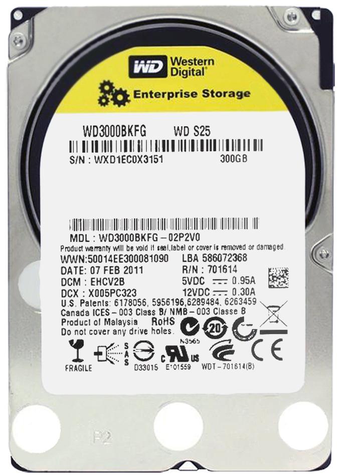 WD3000BKFG-02P2V0 | Western Digital 300GB 10000RPM SAS 6 Gbps 2.5 16MB Cache Hard Drive