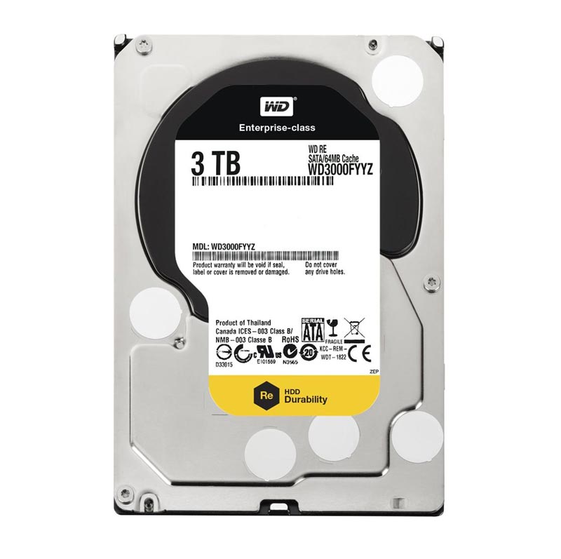 WD3000FYYZ-01UL1B1 | Western Digital RE 3TB 7200RPM SATA 6GB/s 64MB Cache 3.5-inch Hard Drive