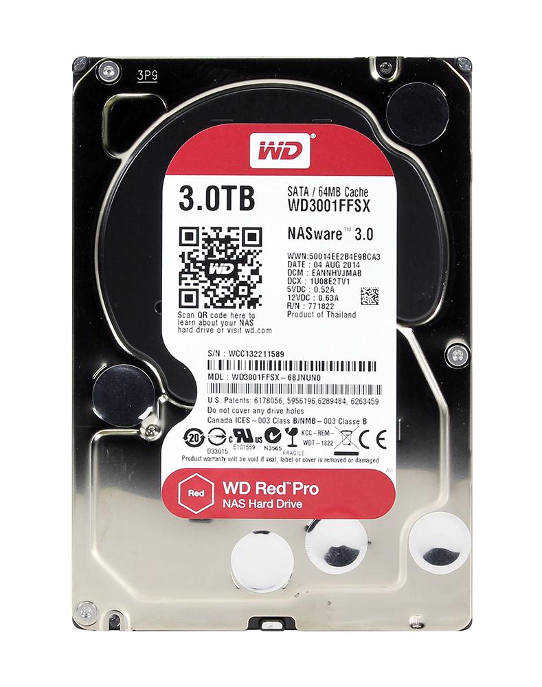 WD3001FFSX-68JNUN0 | Western Digital 3TB 7200RPM SATA 6 Gbps 3.5 64MB Cache Red Hard Drive
