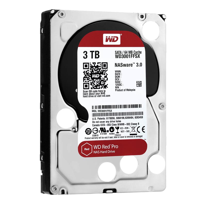 WD3001FFSX | Western Digital Red Pro 3TB 7200RPM SATA 6GB/s 64MB Cache 3.5-inch Internal Hard Drive