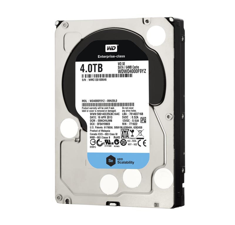 WD4000F9YZ-09N20L1 | Western Digital SE 4TB 7200RPM SATA 6GB/s 64MB Cache 3.5-inch Hard Drive