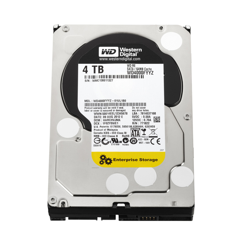 WD4000FYYZ | WD RE 4TB 7200RPM SATA 6Gb/s 64MB Cache 3.5-inch Internal Hard Drive
