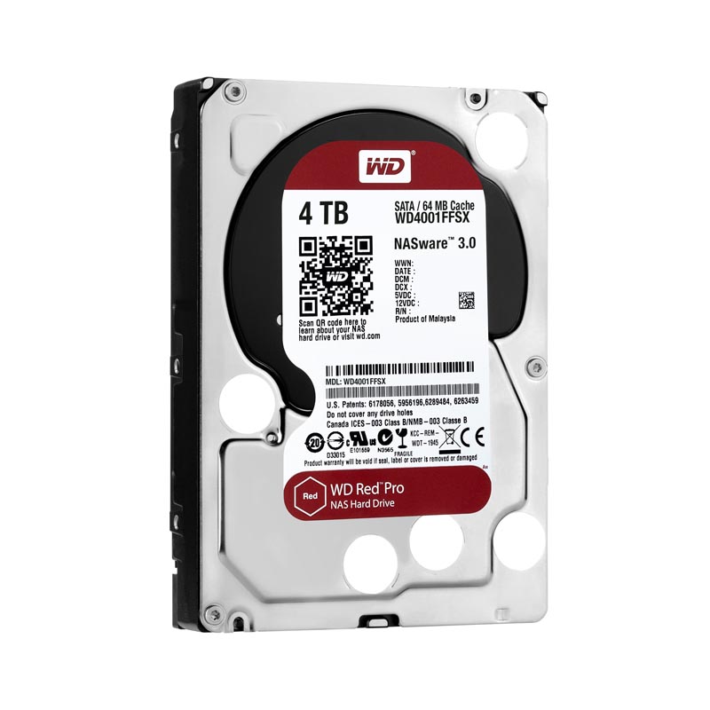WD4001FFSX | Western Digital Red Pro 4TB 7200RPM SATA 6GB/s 64MB Cache 3.5-inch Internal Hard Drive