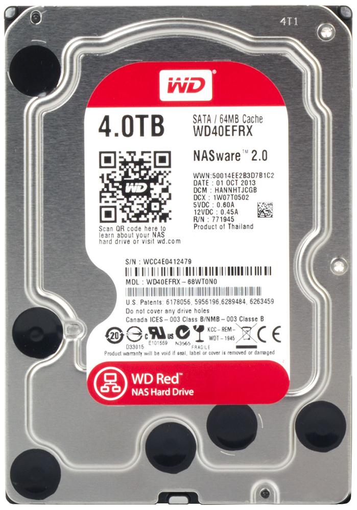 WD40EFRX | Western Digital 4TB 5400RPM SATA Gbps 3.5 64MB Cache Red Hard Drive