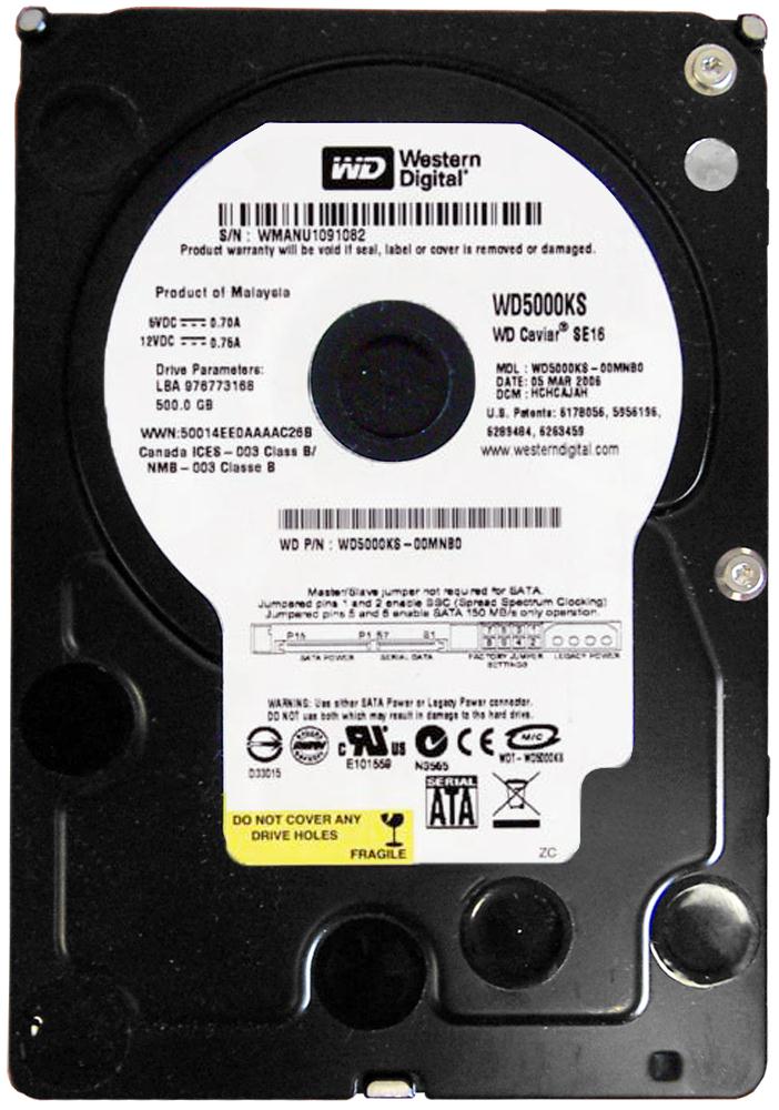 WD5000KS | Western Digital 500GB 7200RPM SATA Gbps 3.5 16MB Cache Caviar Hard Drive