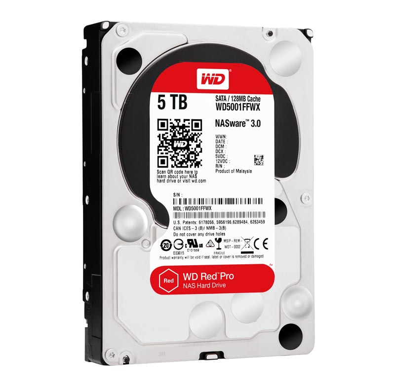 WD5001FFWX | Western Digital Red Pro 5TB 7200RPM SATA 6GB/s 128MB Buffer 3.5-inch Internal Hard Drive
