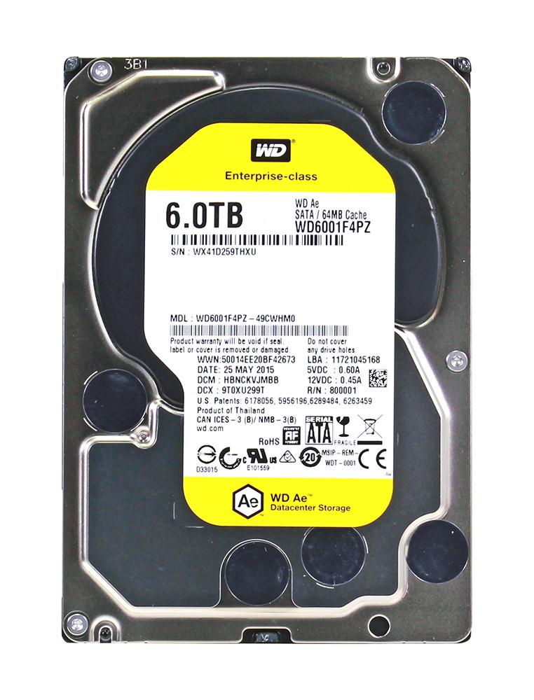 WD6001F4PZ-49CWHM0 | Western Digital 6TB 5700RPM SATA 6 Gbps 3.5 64MB Cache Ae Hard Drive