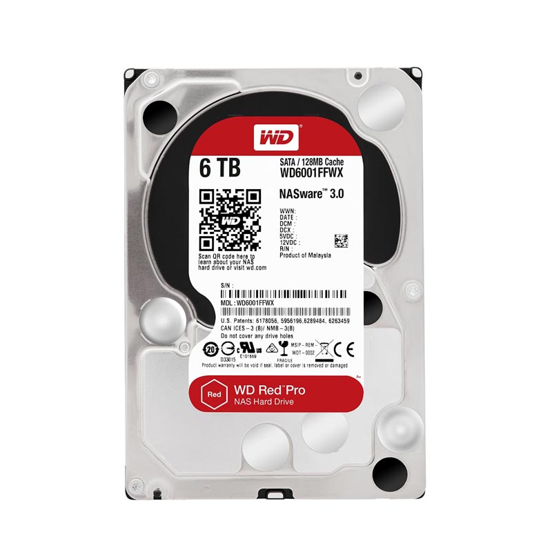 WD6001FFWX | Western Digital Red Pro 6TB 7200RPM SATA 6GB/s 128MB Cache 3.5-inch Hard Drive