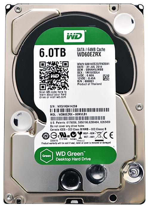WD60EZRX-00MVLB1 | Western Digital 6TB 5400RPM SATA 6 Gbps 3.5 64MB Cache Green Hard Drive