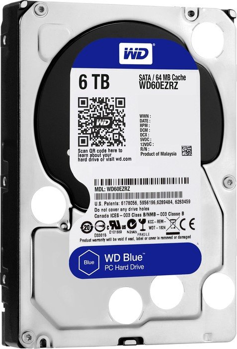 WD60EZRZ | WD Blue 6TB 5400RPM SATA 6Gb/s 64MB Cache 3.5-inch Internal Desktop Hard Drive