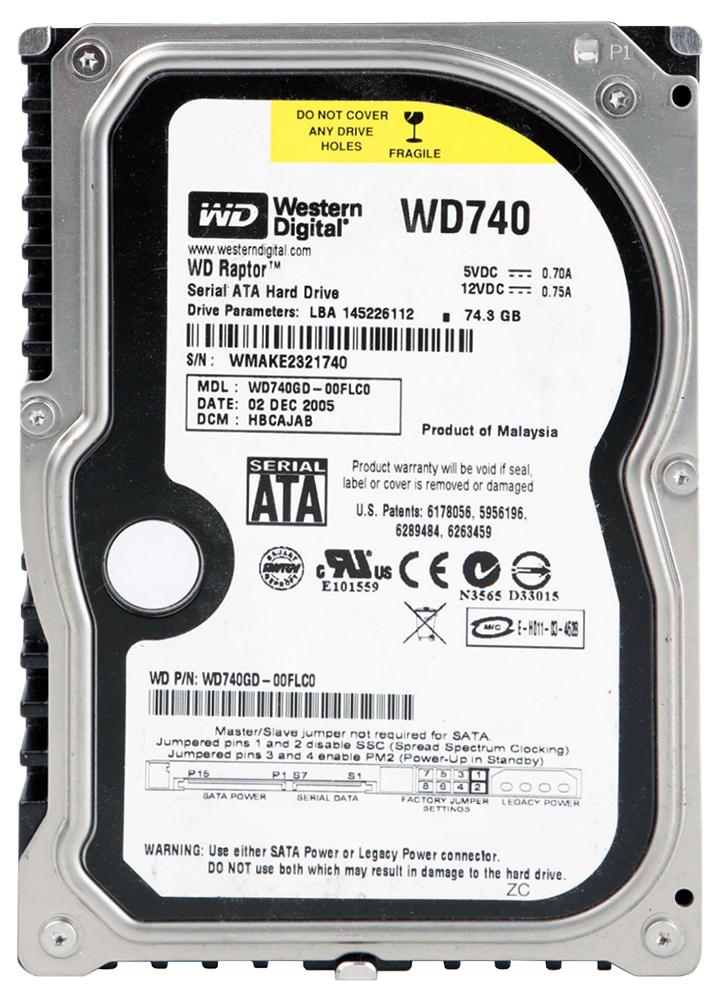 WD740GD | Western Digital wd740gd raptor 74.3gb 10000rpm sata 7pin 8mb buffer 3.5inch low profile (1.0 inch) hard disk drive. WD740GD | Western Digital wd740gd raptor 74.3gb 10000rpm sata 7pin 8mb buffer 3.5inch low profile (1.0 inch) hard disk drive.