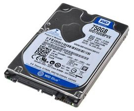 WD7500BPVX | WD Blue 750GB 5400RPM SATA 6Gb/s 8MB Cache 2.5-inch 9.5MM Hard Drive
