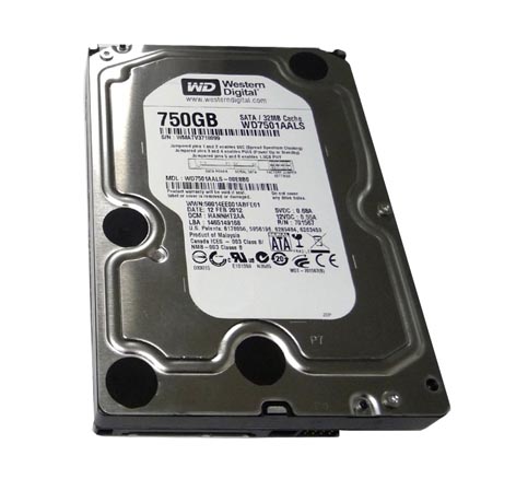 WD7501AALS | Western Digital Caviar Black 750GB 7200RPM SATA 3GB/s 7-Pin 32MB Cache 3.5-inch Low Profile (1.0inch) Hard Drive
