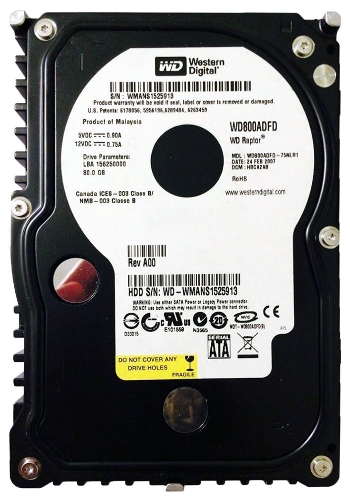 WD800ADFD | WD 80GB 10000RPM SATA 16MB Cache 3.5-inch Hard Drive