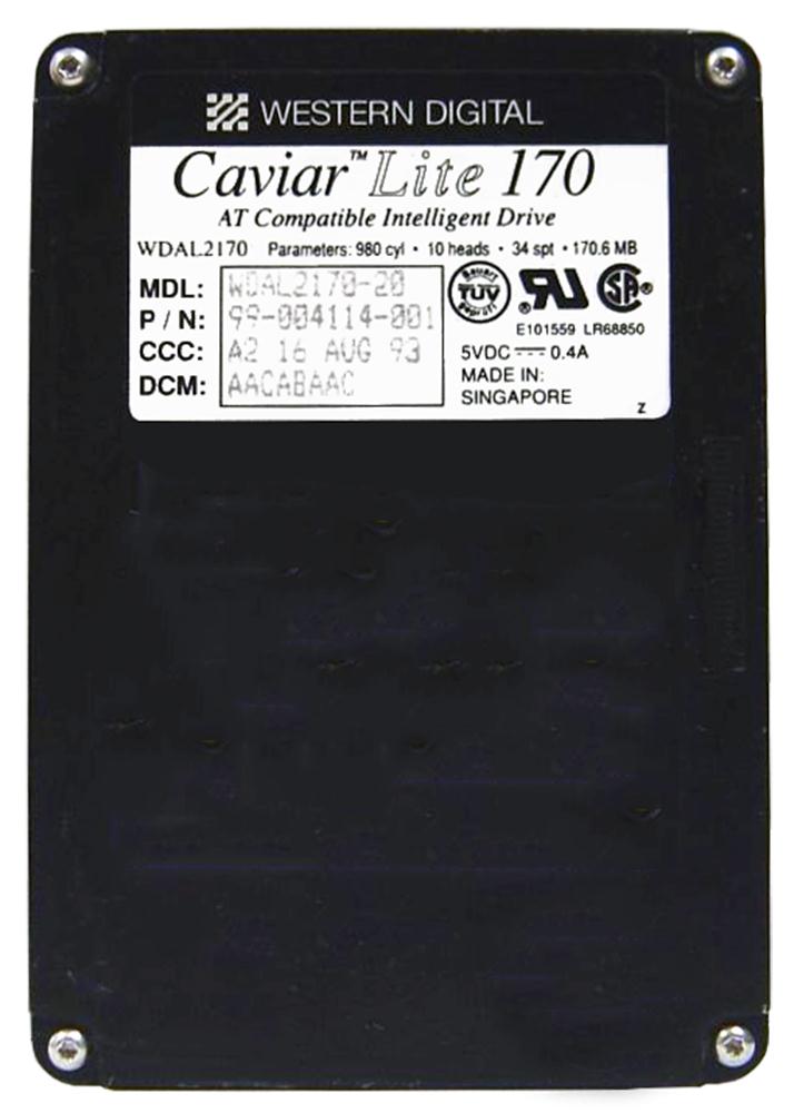 WDAL2170 | Western Digital Caviar Lite 170MB 3600RPM ATA/IDE 32KB Cache 2.5-inch Internal Hard Drive