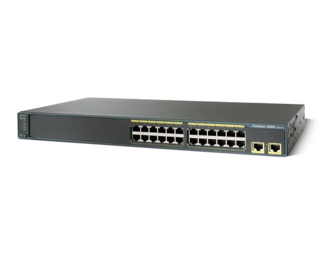 WS-C2960-24TT-L | Cisco Catalyst 2960-24TT Switch 24-Ports 10/100 + 2 Port 1000BT Uplink